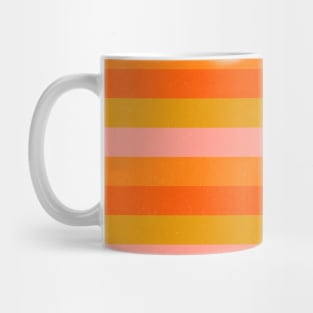 Striped Pattern Orange Pink Green 70s Mug